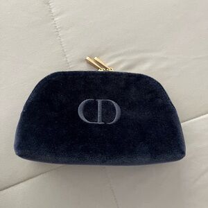Dior Blue Cosmetic Bag Velvet CD Logo